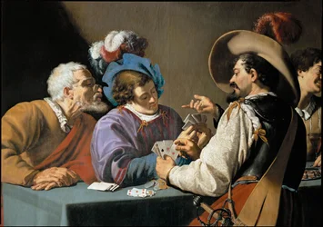 De kaartspelers (olieverf op doek)