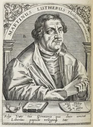 Maarten Luther. (1483-1546). Duitse religieuze hervormer, en oprichter van de Reformatie. Portret.