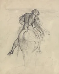 Studie van een man te paard
