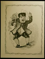 Kerstmanillustratie voor een gedicht van Clement C. Moore, 1848