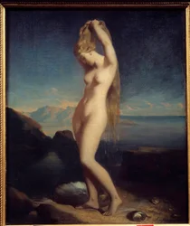 Venus Anadyomene of Venus Marina. Schilderij van Théodore Chassériau (1819-1856), 1838, 0,65 x 0,55 m