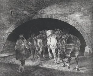Ingang naar de Adelphi Wharf, 1821
