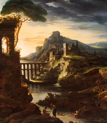 Avond: landschap met een aquaduct, 1818