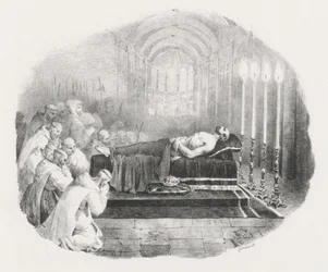 Willem de Veroveraar, na zijn dood opgebaard in de kerk van Boscherville (William the Conqueror Lying in State at the Church of the Abbey St. Georges de Boscherville)