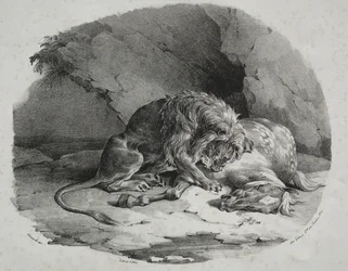 Paard verslonden door een leeuw, 1823