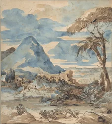 Landschap met vissers