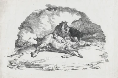 Leeuw die een Paard Verslindt, 1818
