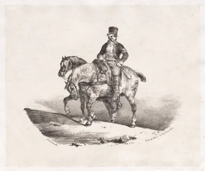 Postbode of Twee Aangespannen Paarden