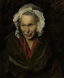 Portret van een krankzinnige vrouw