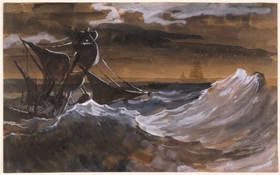 Zeilboot op een Woeste Zee, c.1818-9