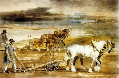 Scène van ploegen in Engeland, c.1820