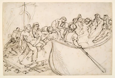 De redding van de overlevenden van het vlot van de Medusa