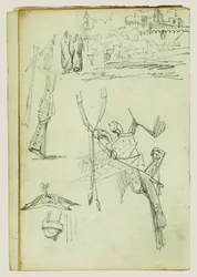 Wapenonderzoek, compositieonderzoek van een kasteelscène
