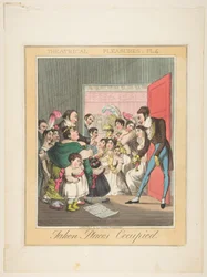 Theatrale genoegens, plaat 4: ingenomen plaatsen, ca. 1835