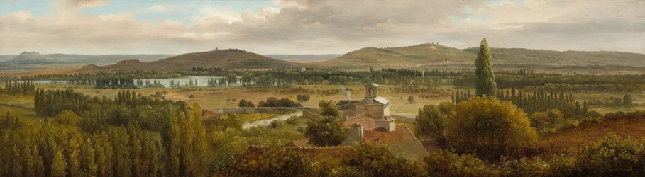 Panoramisch landschap bij de rivier de Moezel