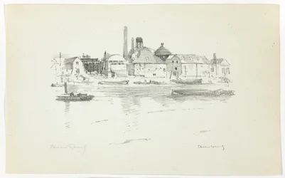 Battersea vanaf de Rivier, Laagwater