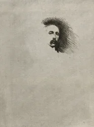 Portret van Basil Gotto (zwart-witversie)