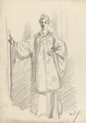 Staande figuur in een Chinese jurk