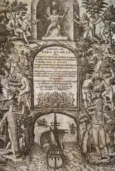 West-Indië of Amerika, frontispice, gravure