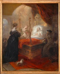 De heilige Franciscus van Paola voorspelt een zoon voor Louise van Savoye ...