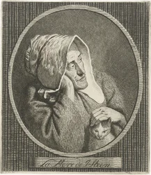 Oude vrouw met kat