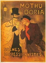 Theofiel A. Steinlen: Mothu en Doria. Impressionistische taferelen. Frankrijk ... (litho)