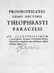 Titelpagina van Prognosticatio Eximii Doctoris Paracelsi, 1536