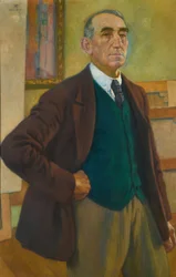 Zelfportret in een Groene Vest, 1924