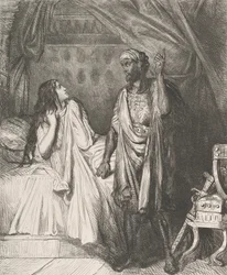 Heb je vanavond gebeden, Desdemona: plaat 12 uit Othello Act 5, geëtst 1844, herdrukt 1900