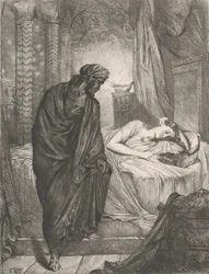 Toch moet ze sterven: plaat 11 uit Othello Act 5, Scene 2, geëtst 1844, herdrukt 1900