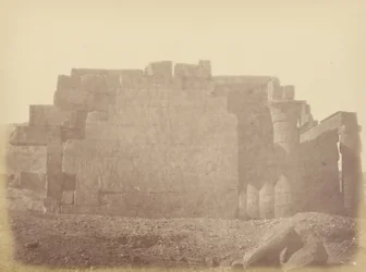 Close-up van de achterkant van het Ramasseum