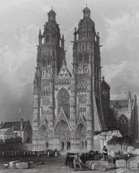 Exterieur van de Kathedraal van St Gatien, Tours