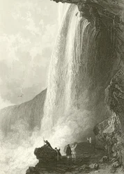 Horseshoe Falls, Niagara. Toegang tot de Grot, aan de Engelse kant