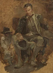 Studie van een houthakker