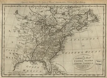 Een correcte kaart van de Verenigde Staten van Noord-Amerika, inclusief de Britse en Spaanse gebieden, zorgvuldig vastgesteld in overeenstemming met het verdrag van 1784. LOC 74692103