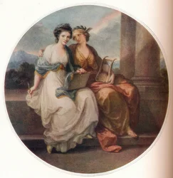 Angelica Kauffmann in de rol van Design luisterend naar de inspiratie van poëzie, 1782