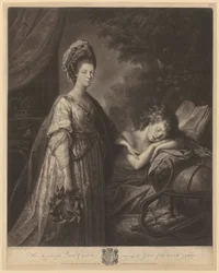 Koningin Charlotte wekt het genie van de schone kunsten