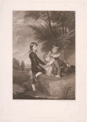 Thomas Philip derde Lord Grantham, later Graaf De Grey, met zijn broers, Frederick John en Philip
