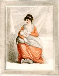 Vrouw die borstvoeding geeft, ca. 1780-1820