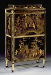 Gelakte secretaire voor dames, gemaakt voor Harewood House