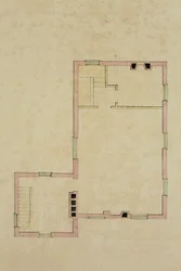 Plattegrond van de Tweede Verdieping van de Voorgestelde Villa in Catskill