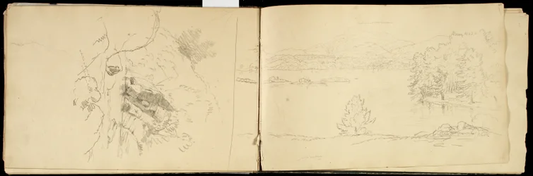 Hoosick of Saddle Mountain en meer bij Pittsfield, c.1832