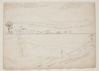Uitzicht op de Ossipee Mountains; Uitzicht met verre bergen