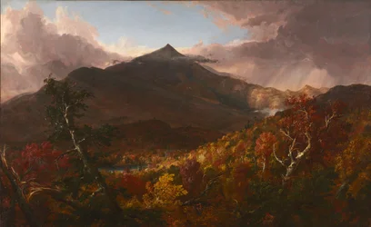 Uitzicht op Schroon Mountain, Essex County, New York, na een storm