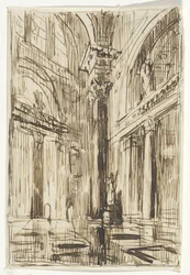 Kerkinterieur te Rome