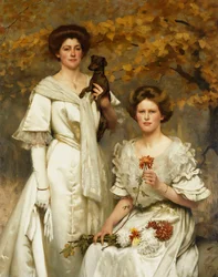 Hilda en Margaret, dochters van professor Sir Edward Poulton, F.R.S., ca. 1905