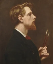 Zelfportret met twee vierkante kwasten, ca. 1880
