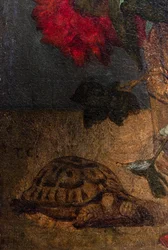 Boeket de fleurs, detail : tortue, ca 1862 of 1871 (Olieverf op doek)