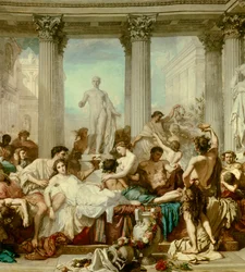 Detail van: De Romeinen van de decadentie, schilderij van Thomas Couture (1815-1879)