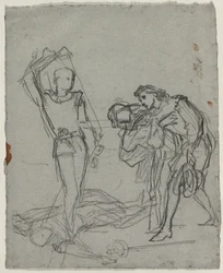 Duel na het gemaskerde bal (recto), ca. 1857